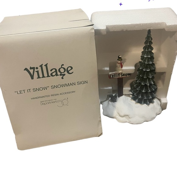 Department 56 Other - Department 56 Let It Snow Snowman Sign 1995 #52594 General Village Collectible